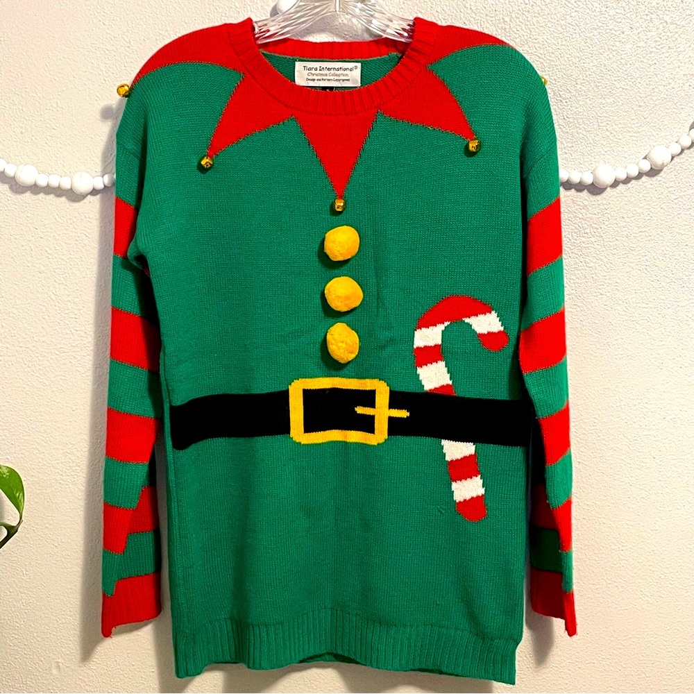 Tiara International Christmas Collection Ugly Christmas Sweater Elf